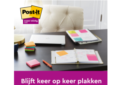 Memoblok Post-it 655 Super Sticky 76x127mm neon geel