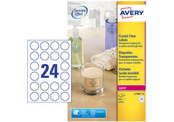 Etiket Avery L7780-25 rond 40mm transparant 600stuks
