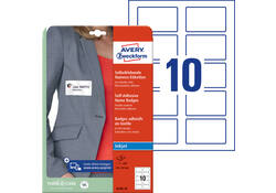 Badge Avery Zweckform J4785-20 80x50mm wit 200stuks
