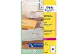 Etiket Avery Zweckform L4772-25 99.1x42.3 mm transparant mat 300stuks