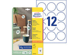 Etiket Avery Zweckform L3416-10 rond 60mm wit 120stuks
