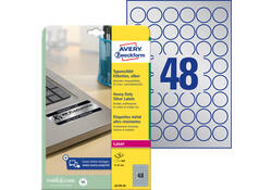 Etiket Avery Zweckform L6129-20 rond 30mm zilver 960stuks