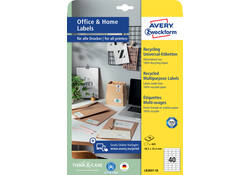 Etiket Avery Zweckform LR3657-10 48.5x25.4mm recycled wit 400stuks