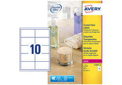Etiket Avery L7783-25 96x50.8mm transparant 250stuks