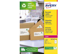 Etiket Avery LR7168-100 199.6x143.5mm recycled wit 200stuks
