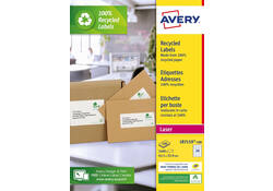Etiket Avery LR7159-100 33.9x63.5mm recycled wit 2400stuks