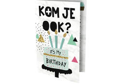 Uitnodiging Cake 13.5x9cm