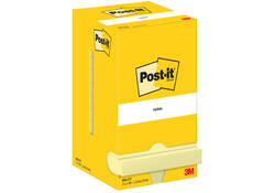 Memoblok Post-it 654 76x76mm geel