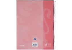 Notitieboek Oxford Touch Europeanbook A4+ 4-gaats lijn 80vel pastel roze