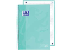Notitieboek Oxford Touch Europeanbook A4+ 4-gaats lijn 80vel pastel mint