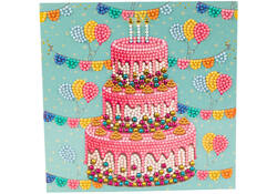 Diamondpainting Crystal Art Kaart cake 18x18cm