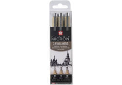 Fineliner Sakura Pigma Micron set à 3 schrijfbreedtes zwart
