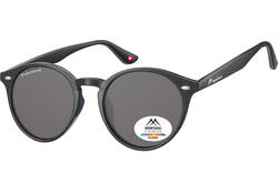 Zonnebril Montana met smoke gepolariseerd rond glas zwart