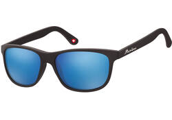 Zonnebril Montana met Revo blauw glas mat zwart
