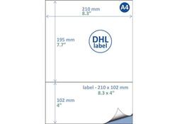 Retourlabel DHL IEZZY A4 1.000 vel 210x102mm 1000 labels