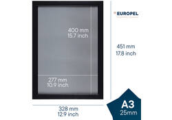 Kliklijst Europel A3 25mm mat zwart