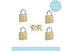 Hangslot MasterLock 4 gelijksluitend messing 20mm