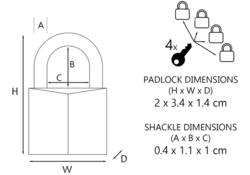 Hangslot MasterLock 4 gelijksluitend messing 20mm
