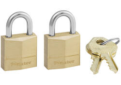 Hangslot MasterLock 2 gelijksluitend messing 20mm