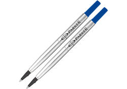 Rollerpenvulling Parker Quink medium blauw blister à 2 stuks