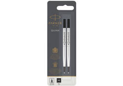 Rollerpenvulling Parker Quink medium zwart blister à 2 stuks