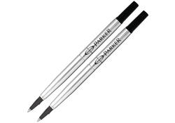 Rollerpenvulling Parker Quink medium zwart blister à 2 stuks