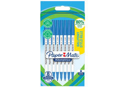 Balpen Paper Mate Kilometrico Recycled medium blauw blister à 8 stuks