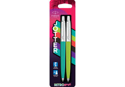 Balpen Parker Jotter Original 80's Retrowave duo turquoise en appelgroen CT medium blister à 2 stuks