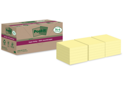 Memoblok Post-it 654 RSS12CY 76x76mm geel 14+4 gratis