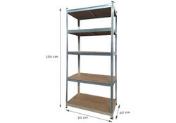 Stellingkast BRASQ 5 borden 90x40x180cm SU175 max 875 KG zilver