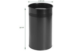 Papierbak BRASQ 21 liter rvs zwart