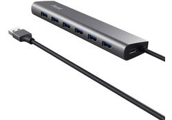 Hub Trust HALYX 7-port USB-A 3.2 zilver