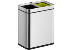Afvalbak EKO Laguna Slim met inwerpopening 2x10liter RVS