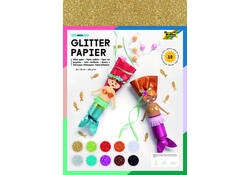 Glitterpapier Folia 1-zijdig 24x34cm 170gr 10 vel assorti