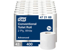 Toiletpapier Tork T4 advanced 2-laags 400vel wit 472168