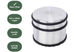 Deurstopper BRASQ met rubberen ringen rvs