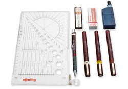 Tekenset rOtring Isograph college 0.25mm, 0.35mm en 0.5mm set à 3 stuks