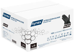 Handschoen Hynex L nitril zwart pak à 100 stuks