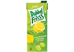 Fruitdrank DubbelFrisss witte druif citroen pak 1500ml