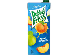 Fruitdrank DubbelFrisss appel perzik pak 1500ml