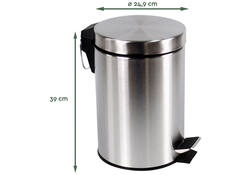 Afvalbak BRASQ pedaalemmer 12 liter rvs