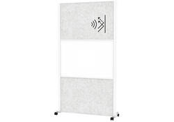 Scheidingswand MAUL akoestiek lichtgrijs/whiteboard mobiel