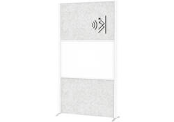 Scheidingswand MAUL akoestiek lichtgrijs/whiteboard voet