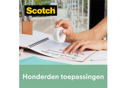 Plakband Scotch Magic 810 19mmx33m transparant 14 rollen + plakbandhouder zwart