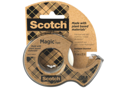 Plakband Scotch Magic 919 19mmx20m transparant + gerecyclede afroller