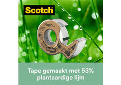 Plakband Scotch Magic 919 19mmx20m transparant + gerecyclede afroller