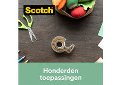 Plakband Scotch Magic 919 19mmx20m transparant + gerecyclede afroller