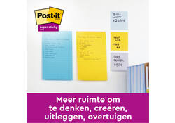 Memoblok 3M Post-it 584 127x203mm Super Sticky lijn assorti kleur