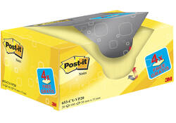 Memoblok 3M Post-it 653 38x51mm geel 16 + 4 gratis