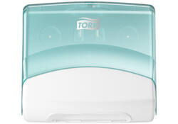 Reinigingsdoekdispenser Tork W4 Performance wandmontage wit/turqoise 654000